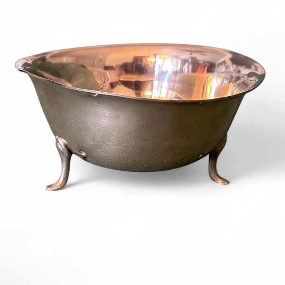 Elegant Silver Pewter Footed Bowl